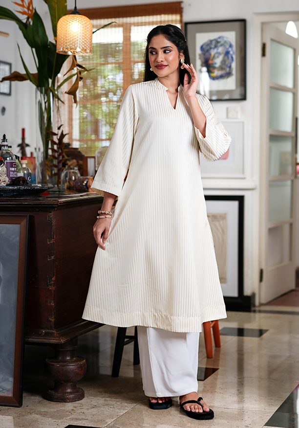 TAHIRA YELLOW STRIPE KURTA